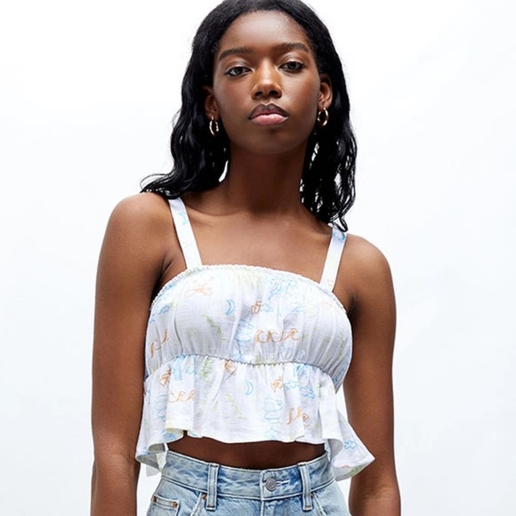 🎁 Sizes M and L: PacSun LA Hearts Petite Peplum Tank Top - Picture 3 of 5